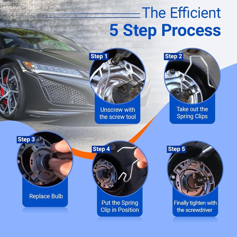 TEANTECH Bulb Retaining Spring Clips for H1/ H3 /H4 /H7 24pcs Car Bulb Clip Bulb Universal Car Headlight Clamp Headlamp Dip Dipped Beam Bulb Hoder - Image 5